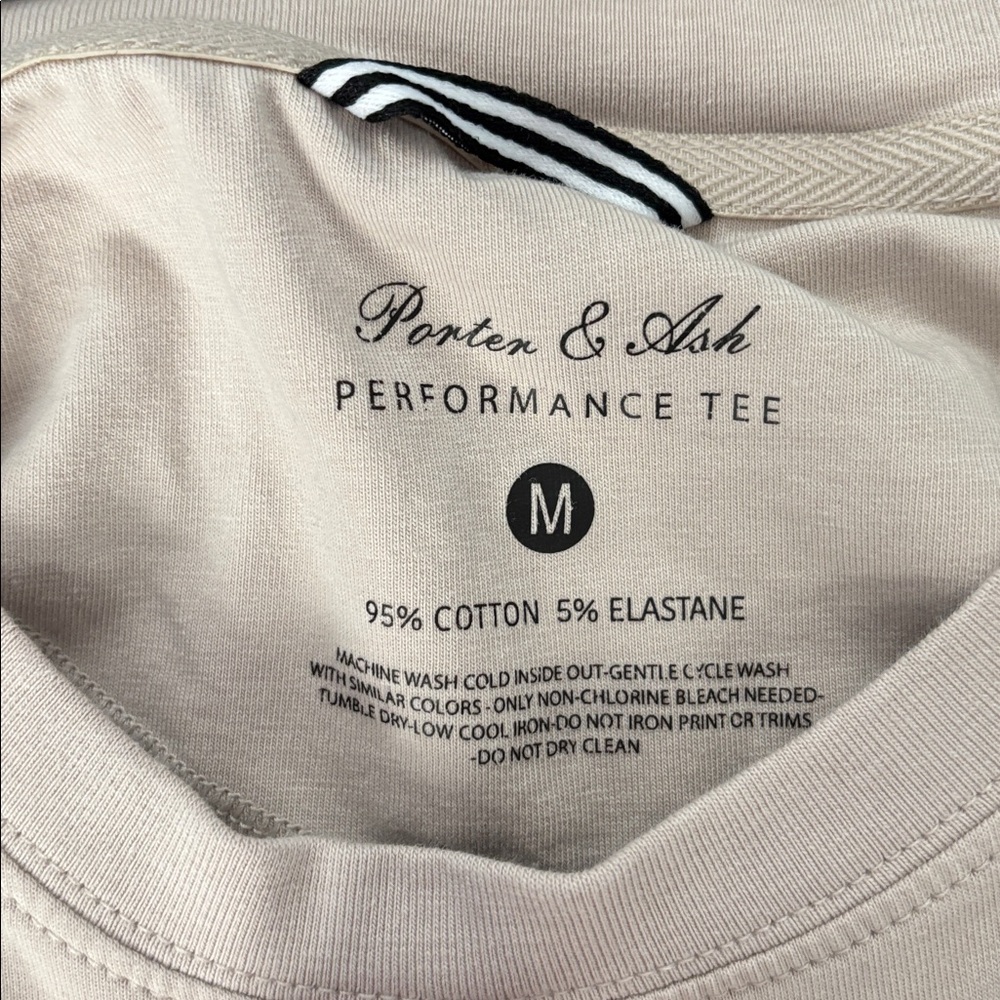 Men's Beige Short Sleeve performance tee - Picture 8 of 8